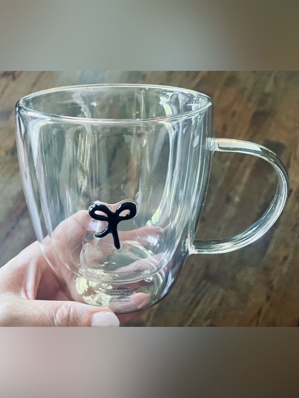 NIB Anthropologie Black Bow Icon Juice Glass Mug